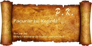 Pacurariu Kesző névjegykártya